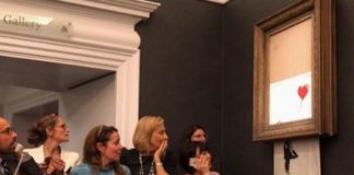 Banksy artwork sells for over £1m at Sotheby’s then immediately self-destructs at Sotheby’s then immediately self-destructs