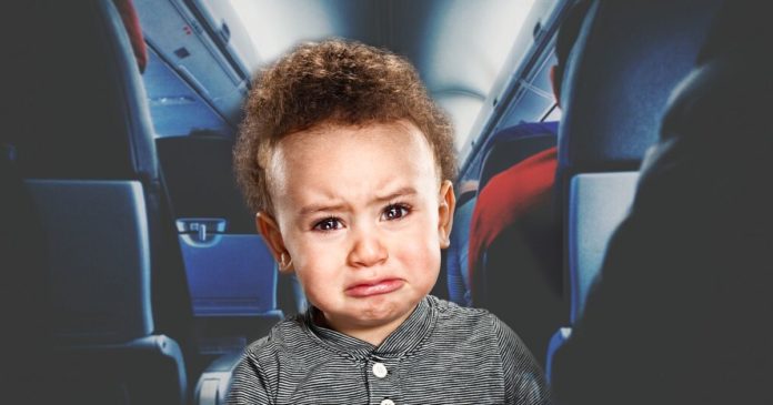 baby on a plane crying