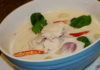 Authentic tom kha gai (thai coconut chicken soup)