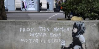 Did Banksy create work to support climate-change protests in London?