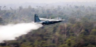 Brazilian warplanes dump water on Amazon fires as outcry mounts