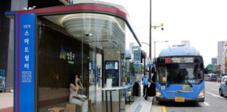 Keeps out rain and Covid-19, Seoul tries smart bus shelter to fight virus